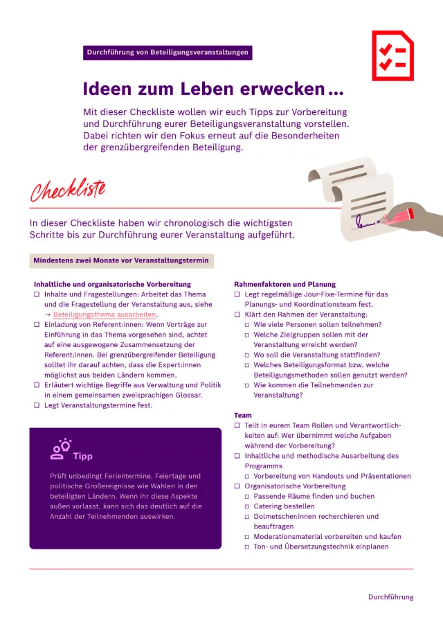 Checkliste Durchführung