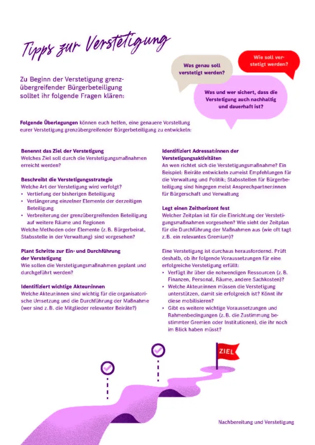 Checkliste Verstetigung