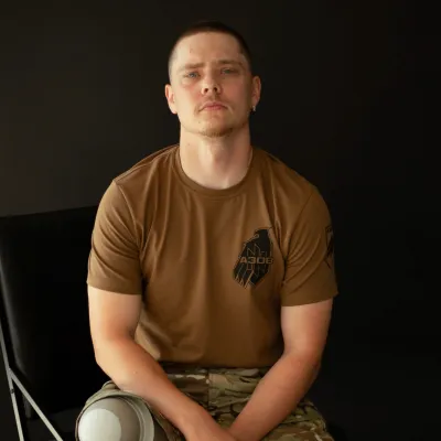Der ukrainische Kriegsveteran Mykola Hradnov-Savytsky